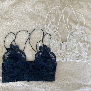Free People (FP) One Adella Bralette in white & blue